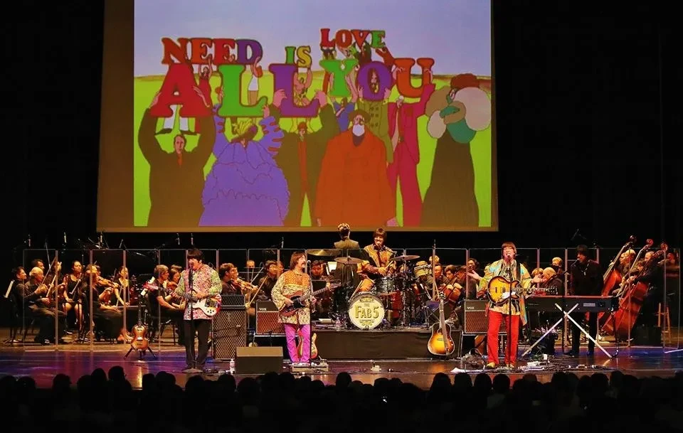 Fab 5 performing All You Need Is Love with orchestra
